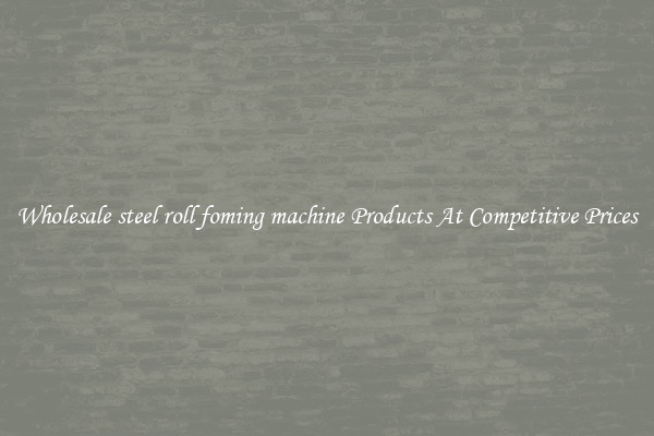Wholesale steel roll foming machine Products At Competitive Prices