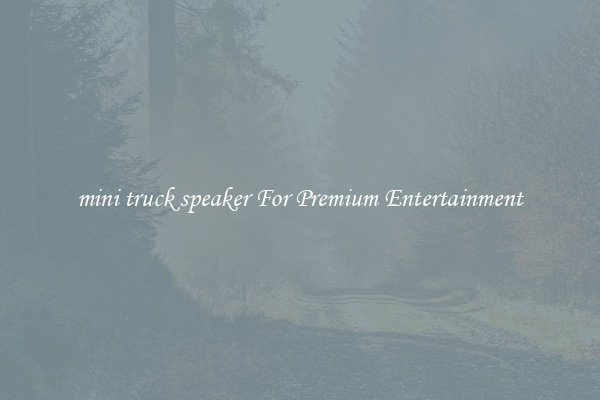 mini truck speaker For Premium Entertainment