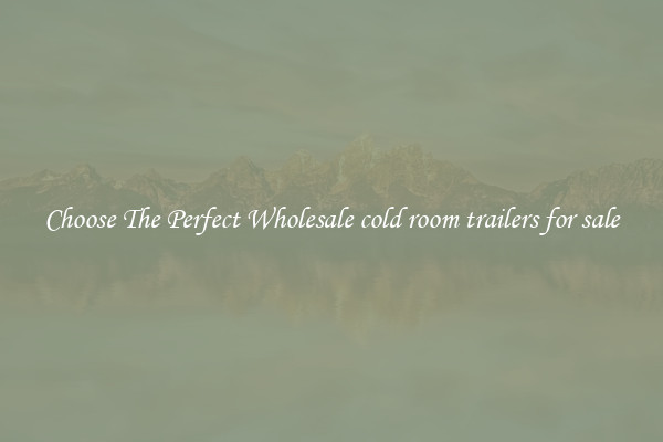Choose The Perfect Wholesale cold room trailers for sale