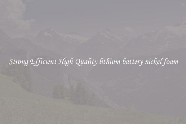 Strong Efficient High-Quality lithium battery nickel foam
