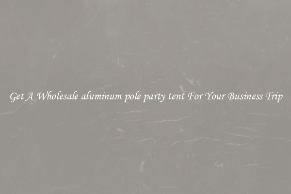 Get A Wholesale aluminum pole party tent For Your Business Trip